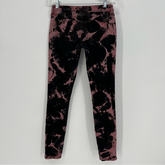 Blackheart Jeans Womans Juniors Pink and Black Bleach Wash Ripped Knees Stretch - Picture 4 of 12